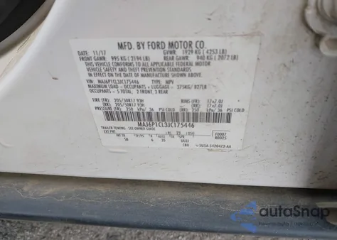 2018 Ford Ecosport Ses из США, поврежденный, VIN MAJ6P1CL3JC175446